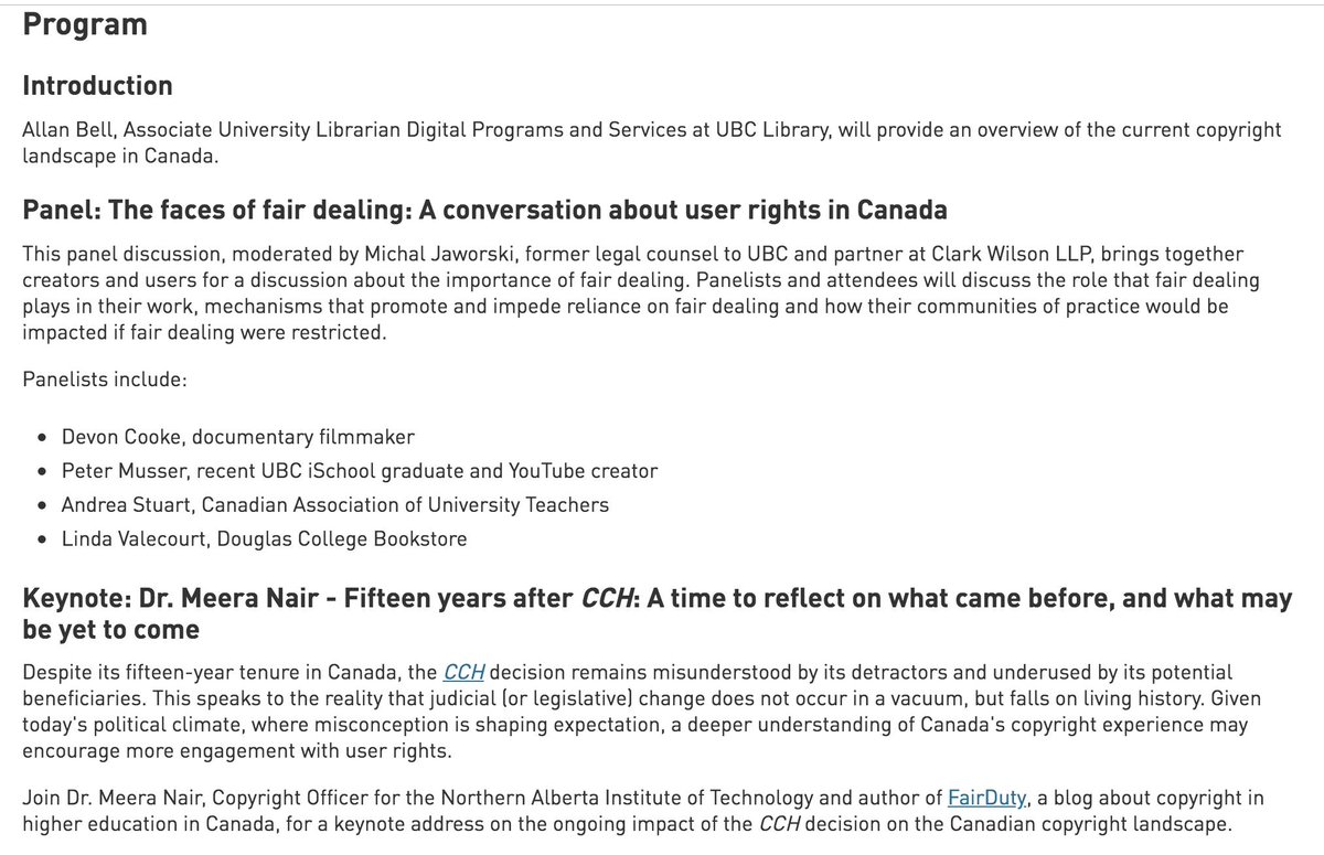 It's Fair Dealing Week in Canada. Learn more in today's workshop - Balancing the scales: The role of fair dealing in Canada. Join in person at SFU Harbour Centre or via webcast:
lib.sfu.ca/help/academic-…
#fairdealing #fairdealingweek #copyright