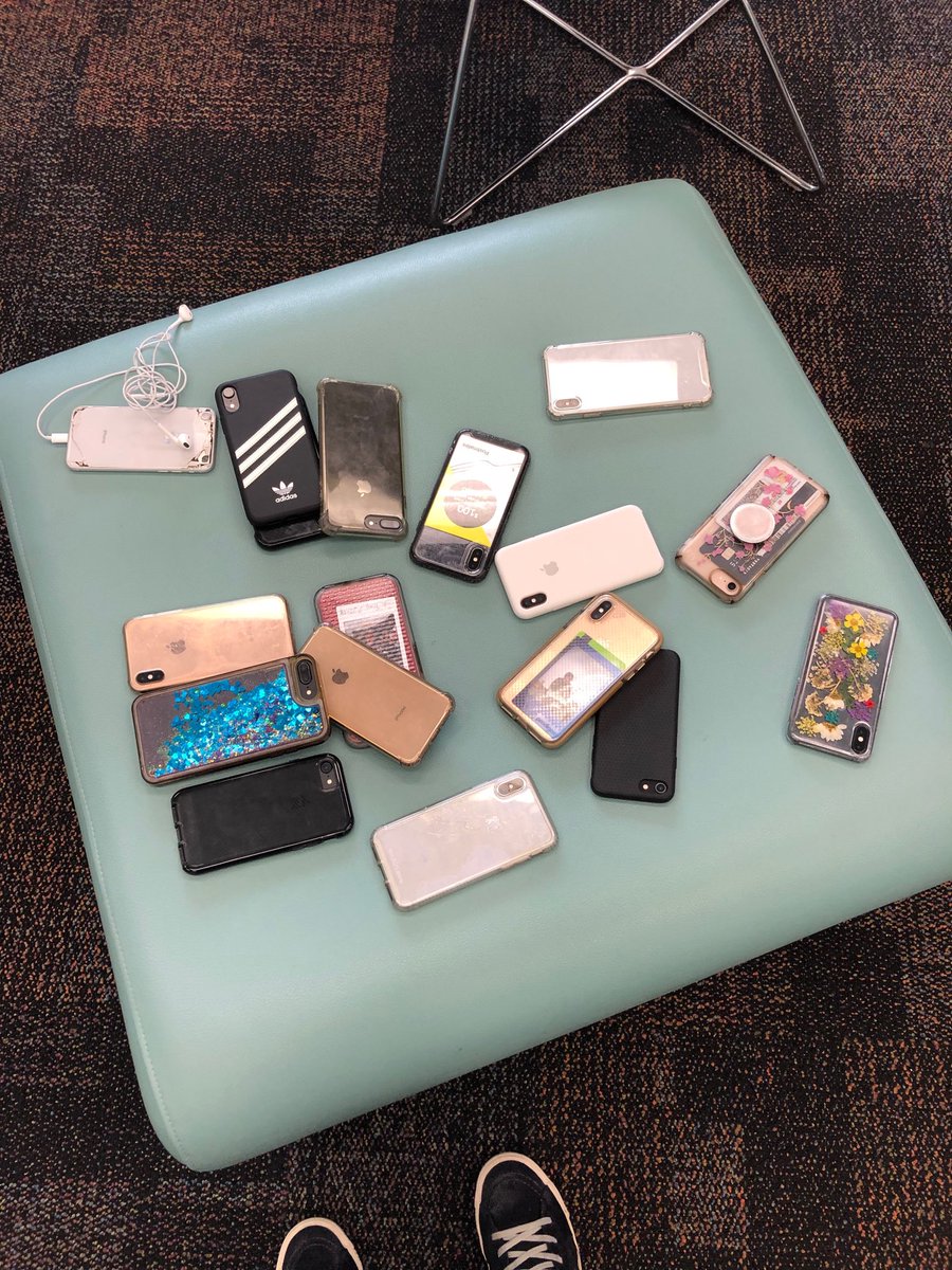 A happy place for phones to be during class - away from the hands of screen addicted students