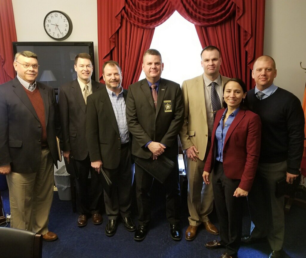 kckfop's tweet photo. President Kirkpatrick and Past President Bundy joining Kansas FOP members to meet with @RepDavids and @RepMarshall during Day on the Hill. @GLFOP https://t.co/IwxkYqARaD