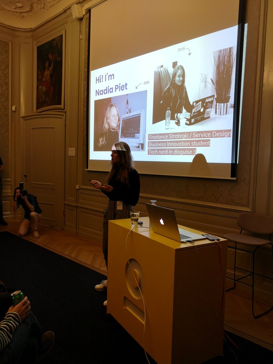 Super excited to have <a href="/NadiaPiet/">Nadia Piet</a> from <a href="/DecodedCo/">Decoded</a> in da house with <a href="/LadiesThatUXAMS/">Ladies that UX Amsterdam</a> speaking about calm technology #womenintech #Research #tech