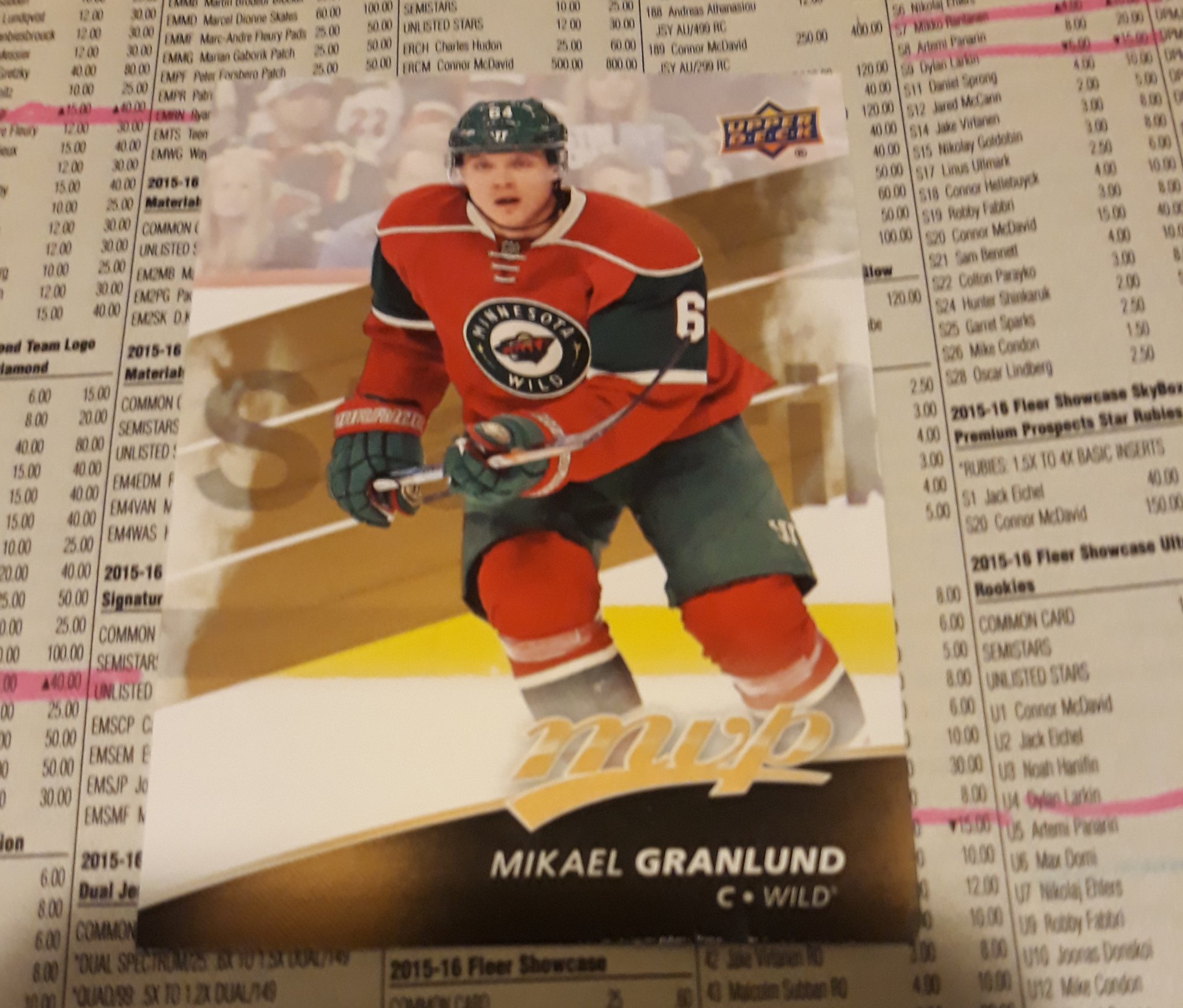 Happy Birthday Nashville Predators Mikael Granlund 2017 Upper Deck MVP card 