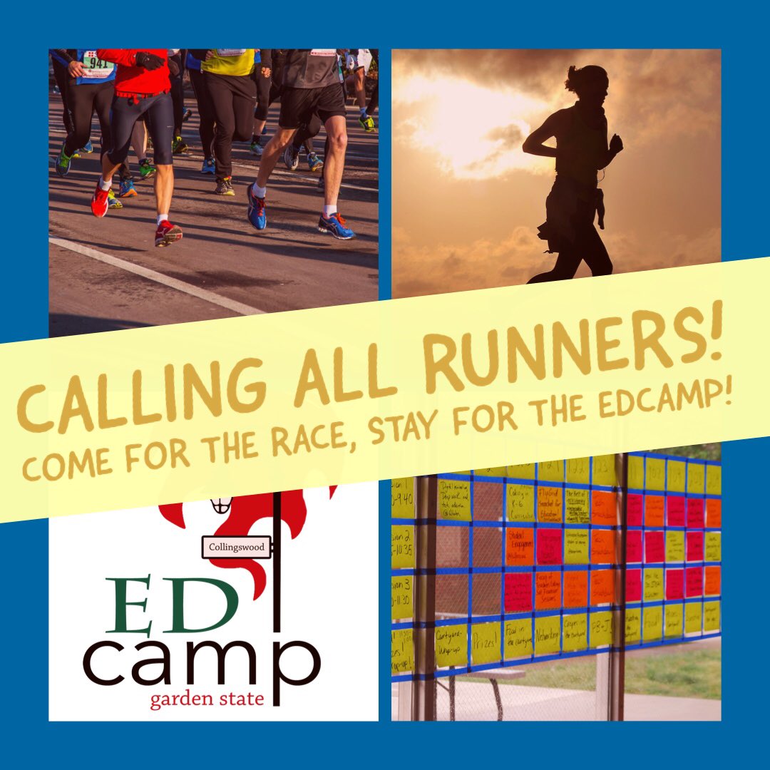 Do you love education AND running? Why not run a 5k and then put that runners high to some good use for some amazing conversations with the best local educators in the area! Sign up for the Colls HOF 5k and stay for the Edcamp afterwards!! runsignup.com/Race/NJ/Collin…