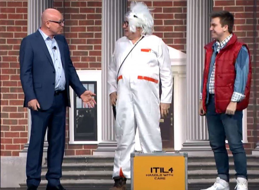 theitsmexperts's tweet photo. #Pink19 proved to be a very memorable event. Take a look back on the events of day 1 - Doc & Marty showed up with the #ITIL4 book and we heard a smashing keynote presentation from Admiral McRaven. https://t.co/AOgKl93dF4 https://t.co/QcwORRDyb0