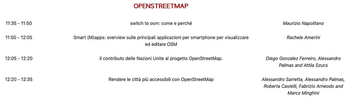 MarcoMinghini's tweet image. Grazie a @mbranco2 i video della sessione OSM al #foss4g_IT sono online:
- @napo: tinyurl.com/y6mujt7g
- Rachele: tinyurl.com/y5vsjt89
- @Ale_Zena_IT: tinyurl.com/y35sayb7
- @alesarrett: tinyurl.com/yynn6zqx
- @c_beddow: tinyurl.com/y2xdgbvo
