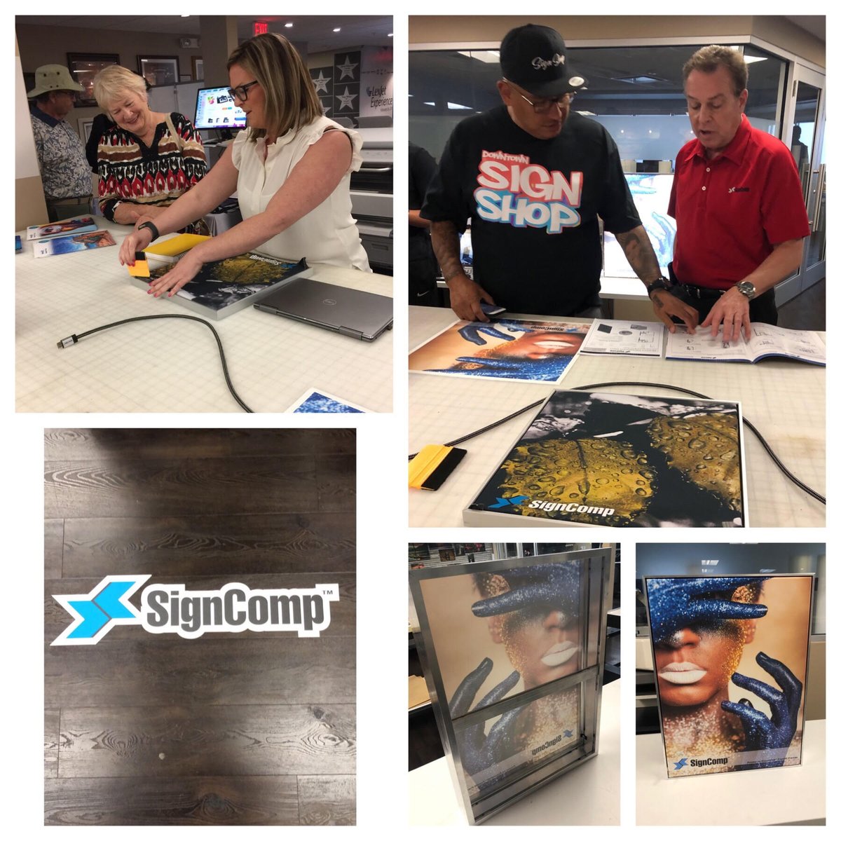 YorstonAndAssoc's tweet photo. Bruce Birnbaum and Leslie Wescott are at the @LexJet trade show today representing #SignComp

#manufacturersrep #signage #signindustry #frontloadsoftsignage https://t.co/OmX4iHKlcE
