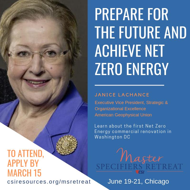 CSIConstruction's tweet photo. What does it take to design a net zero energy building? At #CSIMSR in June, @JaniceLachance will explain how her team researched and tested more than 50 unique strategies to make the AGU's futuristic renovation a reality. Don't miss it! Apply now at https://t.co/PcAPxn8GR7 https://t.co/Eig2LyfIJY