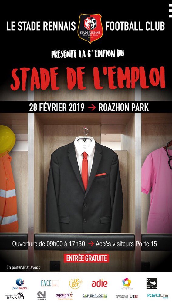 PascaleNogre's tweet photo. Adecco comme chaque année sera au rendez vous du stade de l emploi à Rennes ⚽️ on vous attend 😊venez découvrir nos offres 🗒 https://t.co/xSSsLFPScV