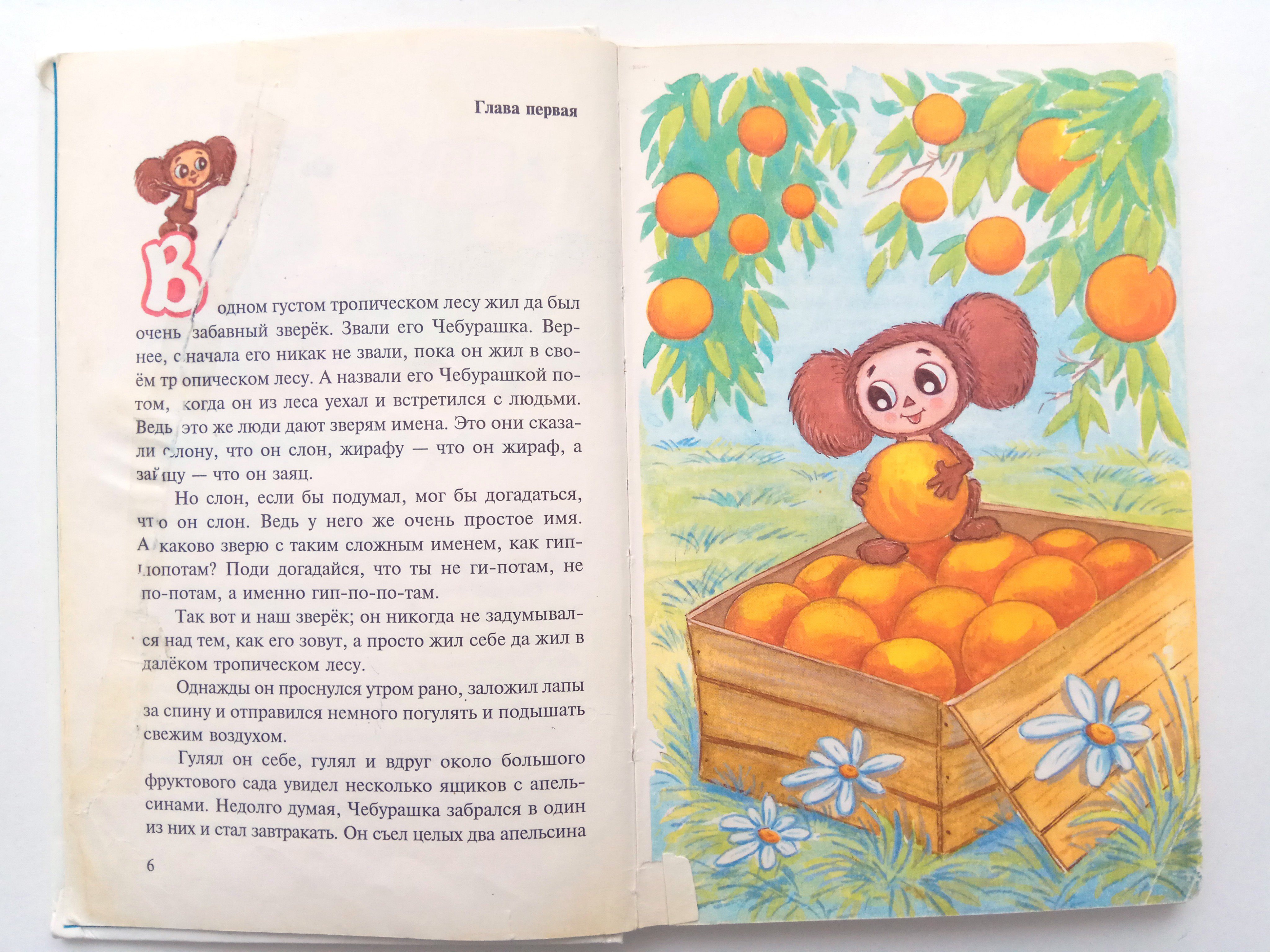 Чебурашка в ящике с апельсинами рисунки