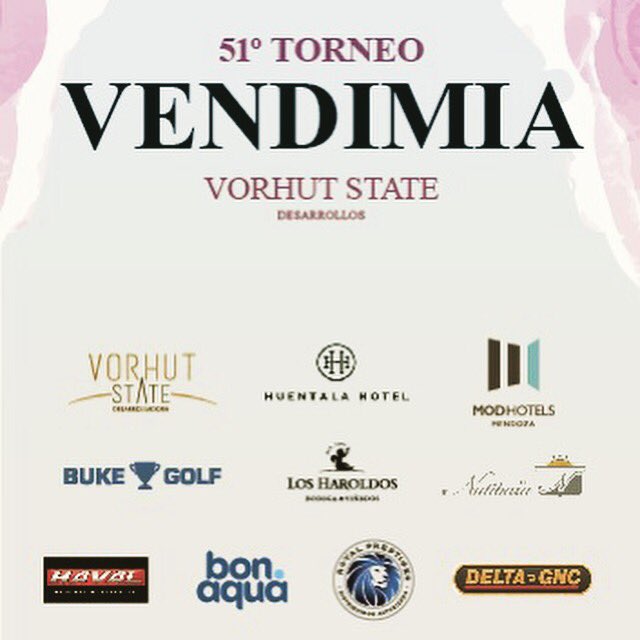 GolfClubAndino's tweet photo. Cuenta regresiva para el 51 Torneo Vendimia Vorhut State Desarrollos. 🍇🍷⛳️🏌🏻‍♀️. Marzo será un mes de mucha acción! Acompañan @huentalahotel @modhotels @bukegolf @LosHaroldos @RoyalPrestige  @havalargentina @BonaquaAr Delta GNC @HotelesNutibara https://t.co/s50dIqBsy0
