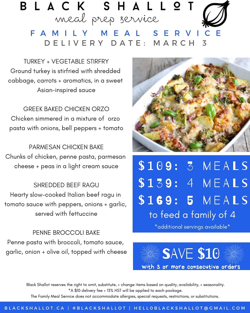 2 packages left! #kidfriendlydinners #kidapproveddinners #familyfriendly #kidfriendly #kids #familyfriendly #mealdelivery #kid #momlife #smallbusiness #healthyfood #family #dinner #tasty #ottawaeats #eeeeeats #parenting #eattogether #familymealservice #blackshallot
