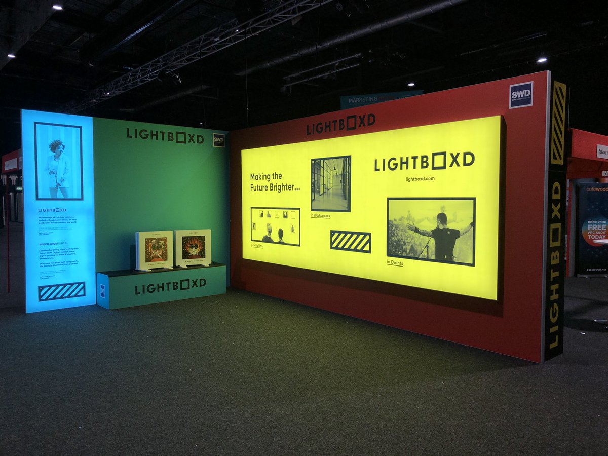 lightboxd's tweet image. Our stand looking bright and beautiful for #MSN19 tomorrow morning - all fabricated and printed in our state of the art facilities #Lightboxd