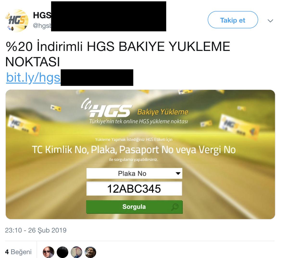 NetKorumaAlarm's tweet photo. Twitter'da yayında olan ve  kredi kart bilgilerinizi ele geçirmek için sahte HGS yükleme sayfasına yönlendirme yapan reklama dikkat! @PTTKurumsal #phishing https://t.co/A0IlQaN9HT