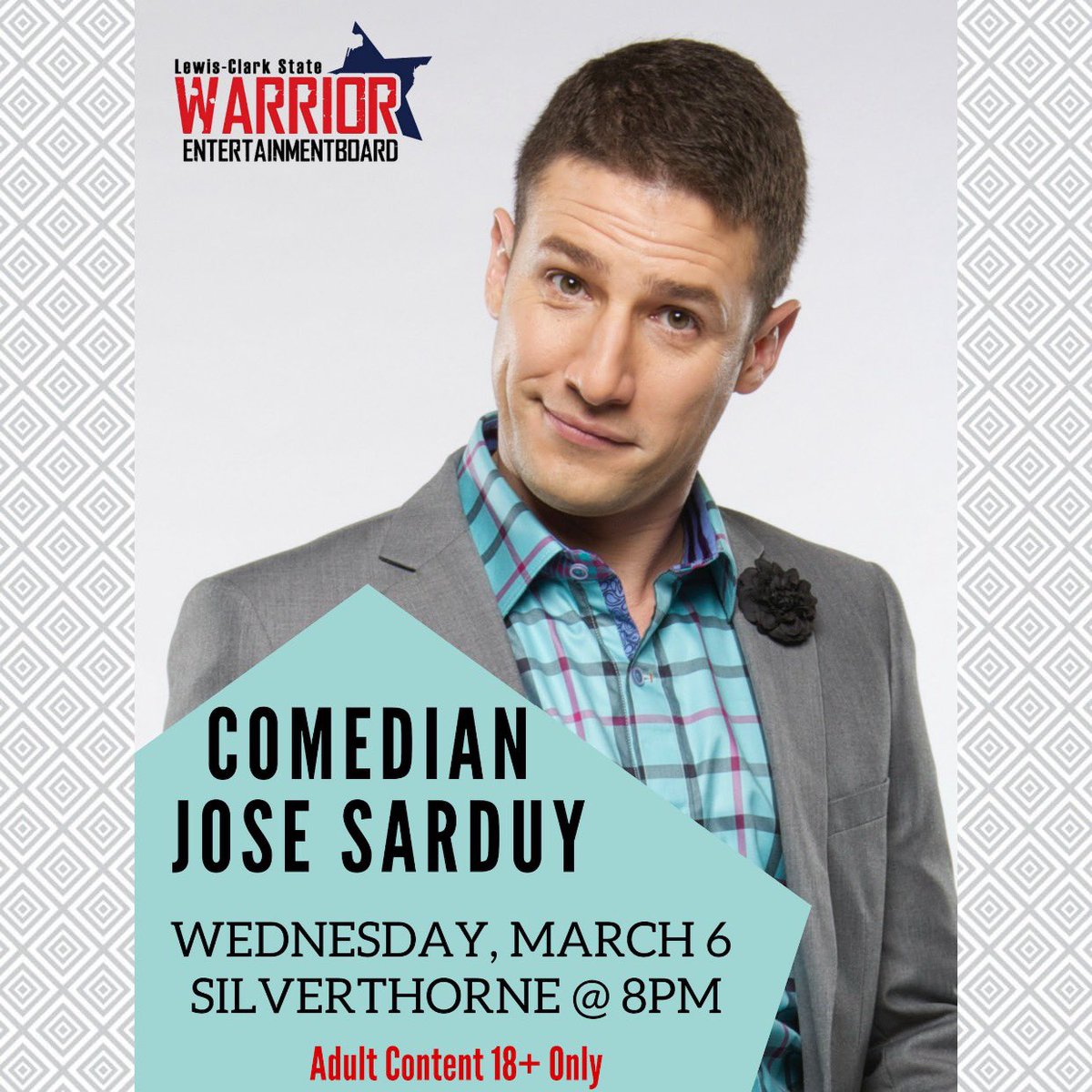 We are super excited to be bringing Jose Sarduy to LC!  Let’s all give him a warm welcome on March 6th!
•
•
•
Fun fact: He became an Air Force officer, is an accomplished aviator, and is a veteran having served in Enduring Freedom and Iraqi Freedom.