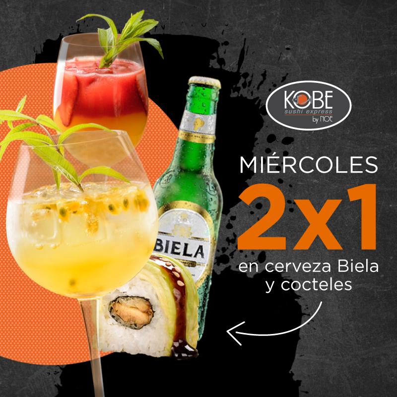 KobeSushiExpres's tweet photo. Todos miércoles podrás acompañar tu sushi con nuestro 2x1 en cerveza Biela y cocteles.
Promoción disponible en:
-Kobe Aeropuerto
-Kobe Urdesa, Guayaquil
-All You Can Eat Granados Plaza, Quito
-All You Can Eat La Floresta, Quito
-Mall Del Pacífico, Manta
.
*Aplican restricciones. https://t.co/0jHV1qESfS