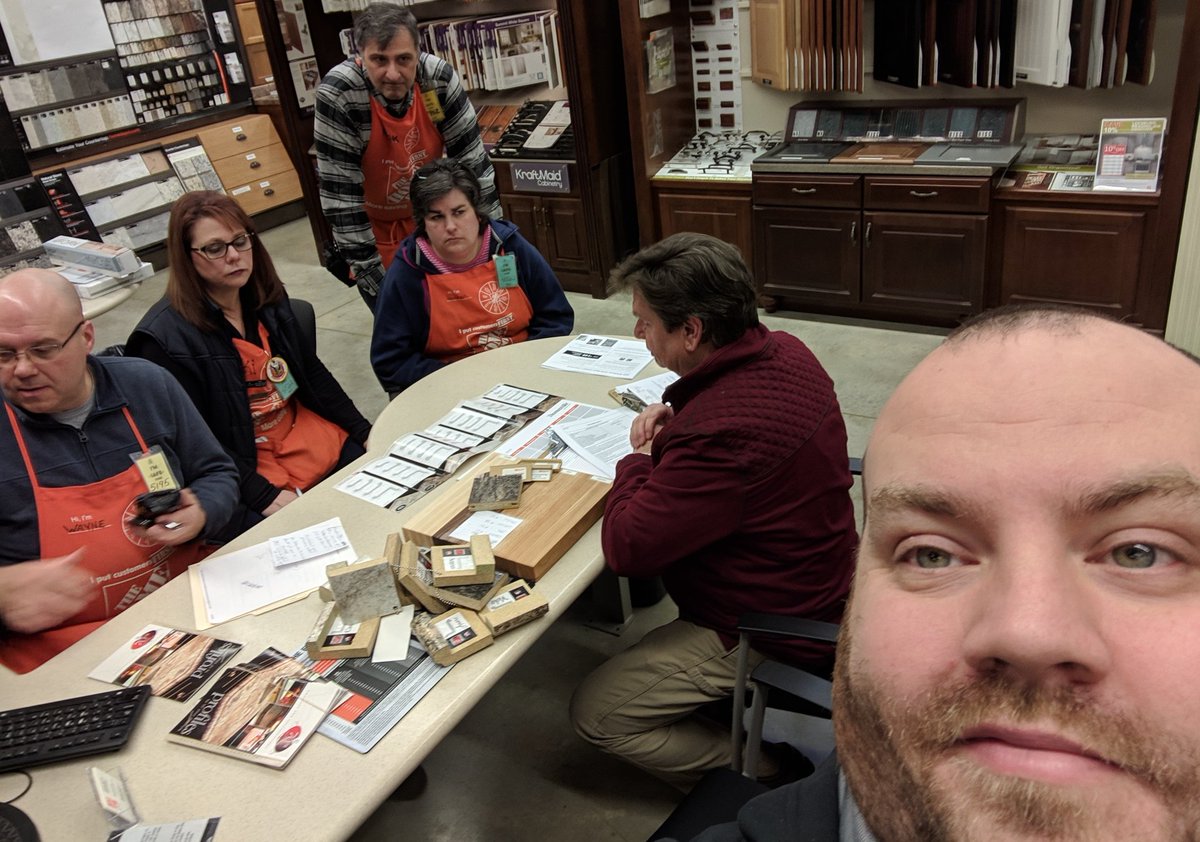 Specialtyasm4's tweet photo. Specialty Tuesday with Mike from Somerset Millwork learning about our new laminate countertop program. #SteelCitySquad https://t.co/qYbnS3pkXS