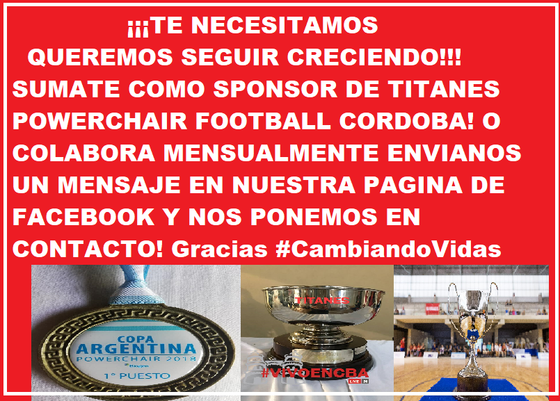TitanesMari's tweet photo. Necesitamos Sponsors! @TitanesCba  Fútbol en sillas motor necesita seguir creciendo y participando de los torneos 
,ademas de comprar sillas, elementos de trabajo, viáticos a los DT, viajes, estadías, el Ultimo Campeon de Copa Argenitna te necesita! https://t.co/SL9qEBucyp