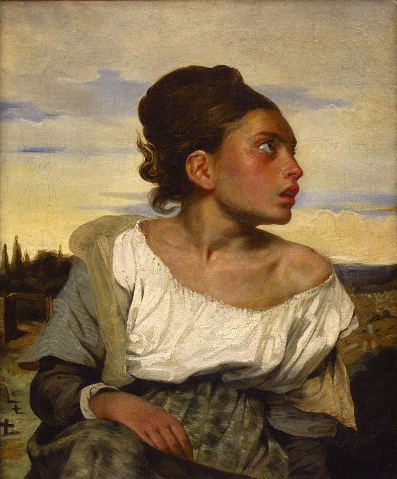 Eugène Delacroix - 'Jeune orpheline au cimetière' (Orphan Girl at the Cemetery) 1823 #Delacroix