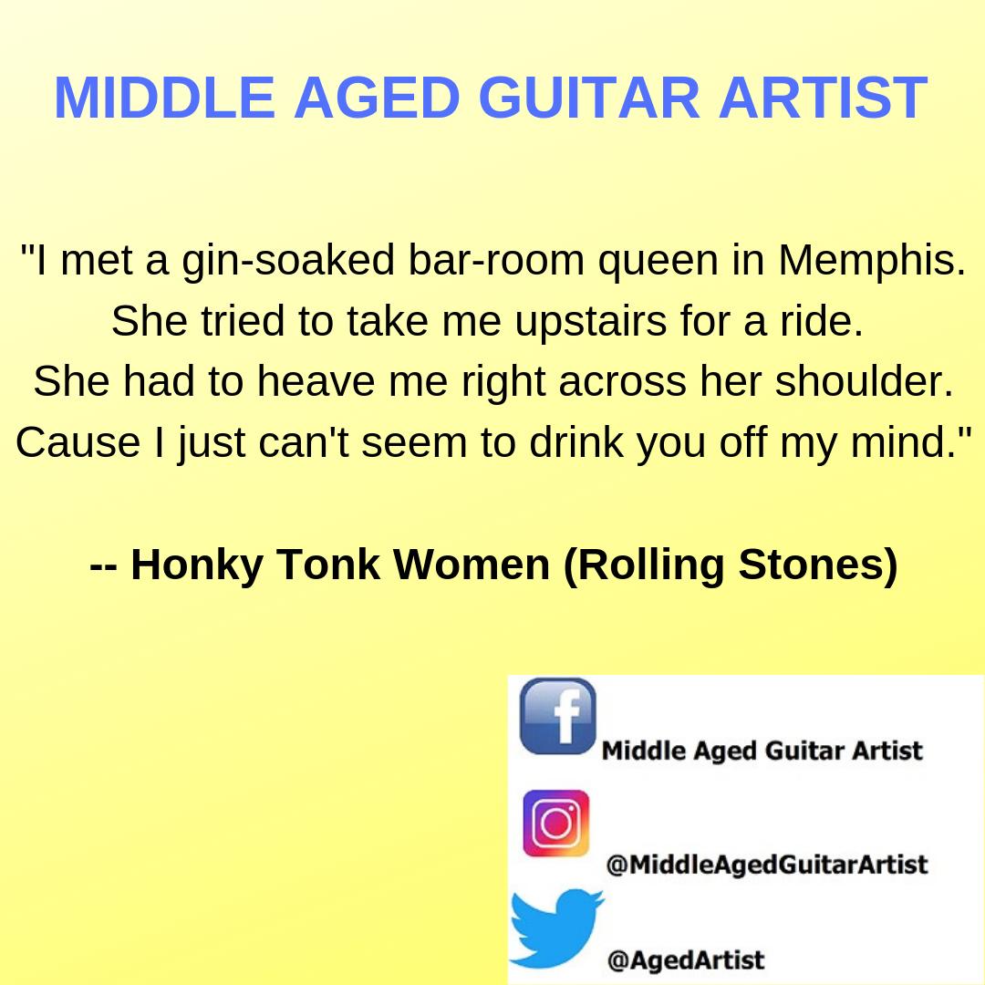 AgedArtist's tweet photo. "She blew my nose, and then she blew my mind."   One of those great country rock tunes by one of the greatest bands of all time.   More cowbell, anyone?

#MAGA #rollingstones #guitar #acoustic #acousticguitar #middleaged #midlifecrisis #cowbell #rockandroll #honkytonkwomen #jamon https://t.co/GLnU1vbWRZ
