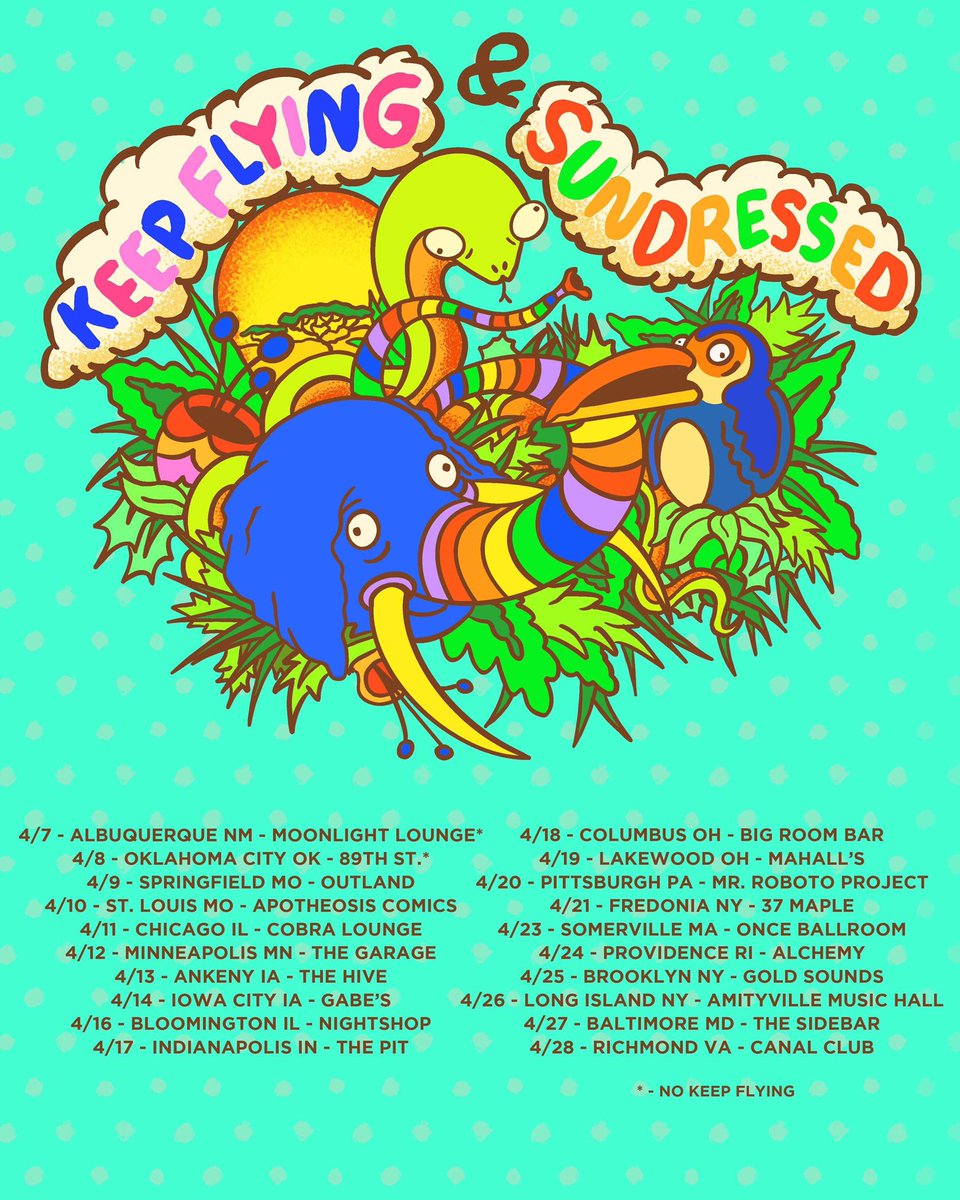 hnkifurhrny's tweet photo. Heading out this spring to shred my axe for @sundressedband alongside the mighty @KeepFlyingBand. If I’ve got any pals on these dates, come through! https://t.co/c0Fuom1S5s