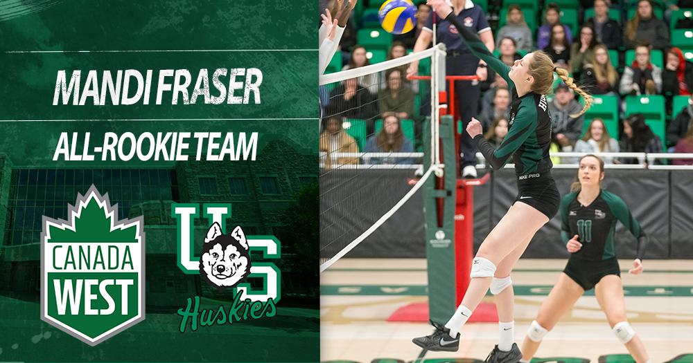 HuskieAthletics's tweet photo. Mandi Fraser named All-Rookie after an impressive first season with @HuskiesWVB in 2018-19 🏐
 
📰 https://t.co/Vc1q4n6mzz
 
#HuskiePride #CanadaWest https://t.co/qBfjzPRBhj