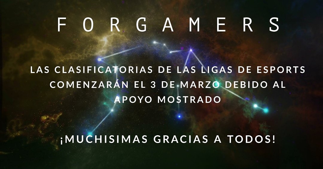 ForGamerseSport's tweet photo. ¡Muchísima gracias a todos de parte del equipo de ForGamers! https://t.co/1eadY5bWjf