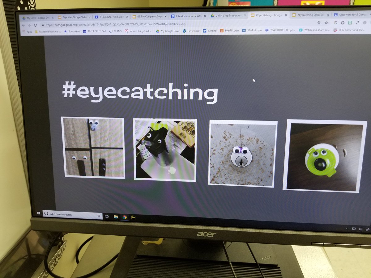 gilbertlisa's tweet photo. #eyecatching Animation &amp; MM is doing a bit of creative work today learning to use a digital camera to take a photo of a humanized part of the classroom then upload the photos to Google Drive for a collaborative Google Slide deck! @LubbockISD @LubbockDL #DLDay @IronsCougars https://t.co/yaDh9EKoD6