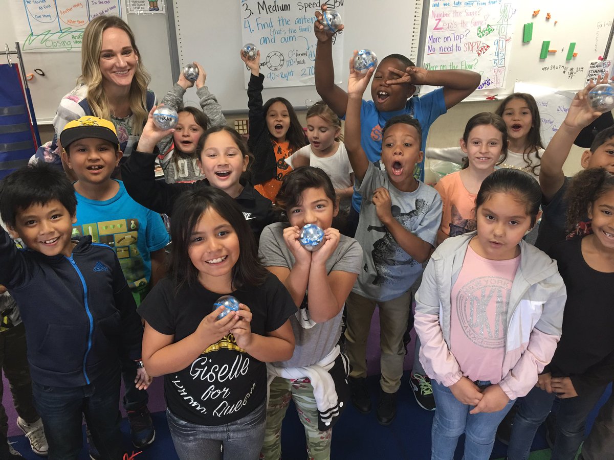 Spheros in Mrs. Esparza’s class <a href="/Cabrillouusd/">Cabrillo Elementary</a> #Sphero #edtech #Robotics