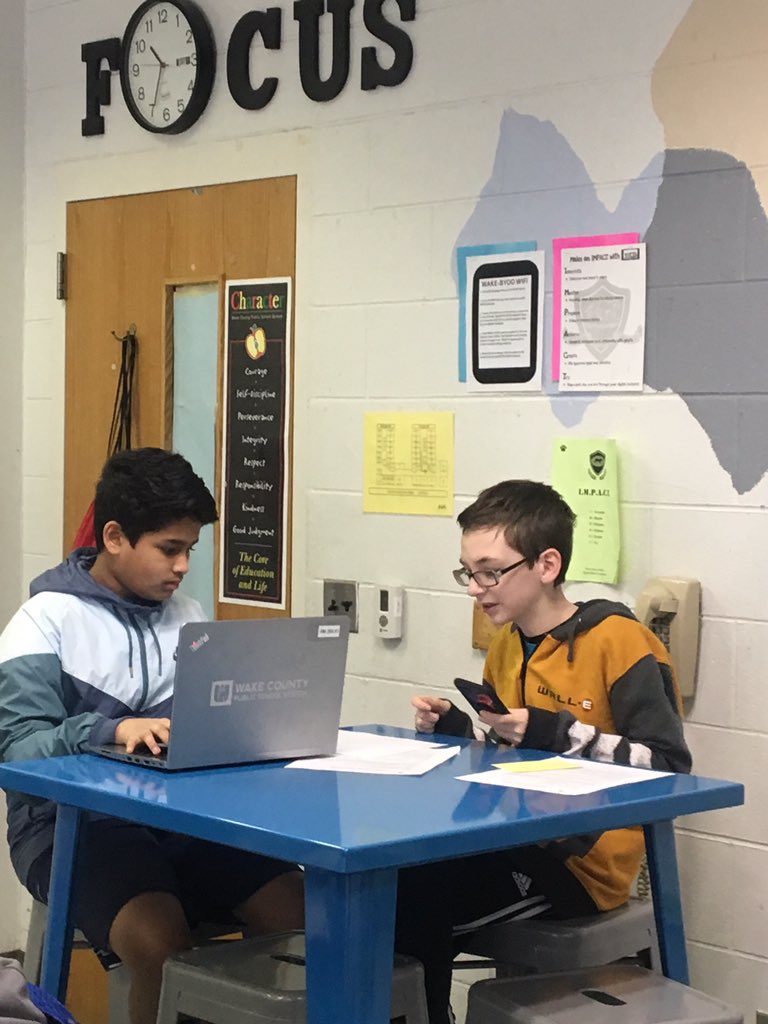MrsBrem's tweet photo. Who would have thought @FortniteGame had so much of the #math7 curriculum embedded in it?? These @DDMSBuzz students are working hard to put the final touches on their #EPIC #fortnitevsmath #NCTIES19 Student Showcase presentation! Check them out 3/7, 10-11:30a @ncties! #DriveFwd https://t.co/bhAWAtqtrf