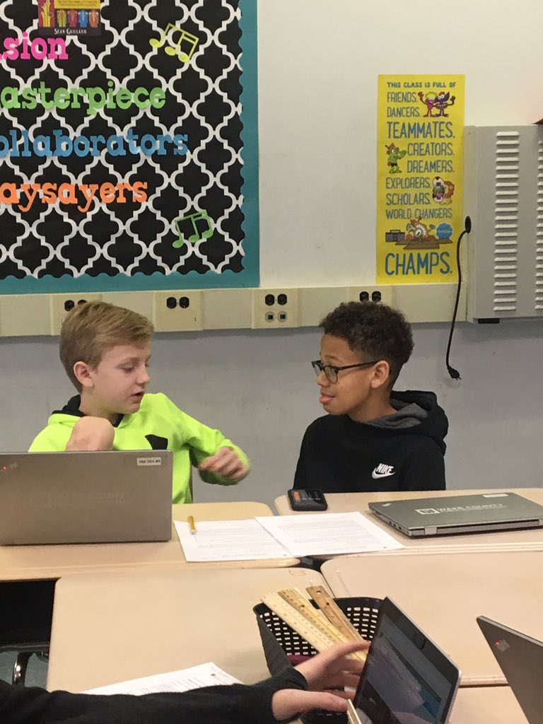 MrsBrem's tweet photo. Who would have thought @FortniteGame had so much of the #math7 curriculum embedded in it?? These @DDMSBuzz students are working hard to put the final touches on their #EPIC #fortnitevsmath #NCTIES19 Student Showcase presentation! Check them out 3/7, 10-11:30a @ncties! #DriveFwd https://t.co/bhAWAtqtrf