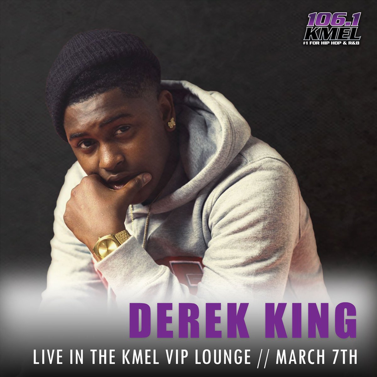 106KMEL's tweet photo. Don't miss your chance to meet @DerekKingOnline inside the #KMELVIPLounge on Thursday 3/7!

Enter here: https://t.co/7z1vvP4oyZ https://t.co/yQ9ZEeYbCk