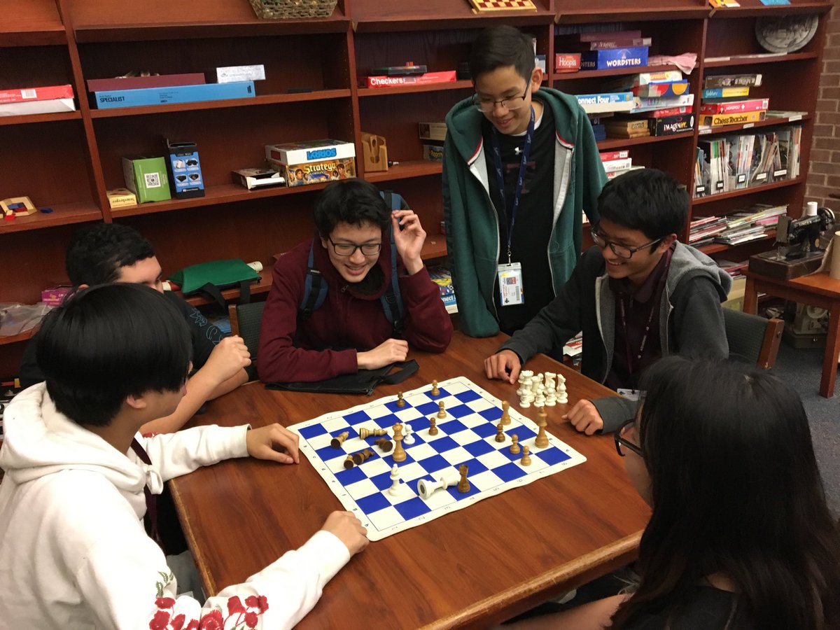 RikeJen's tweet photo. Chess in the library ⁦@TimberviewHigh⁩ @misdliblove ⁦@mansfieldisd⁩ https://t.co/ssfLzbIe34