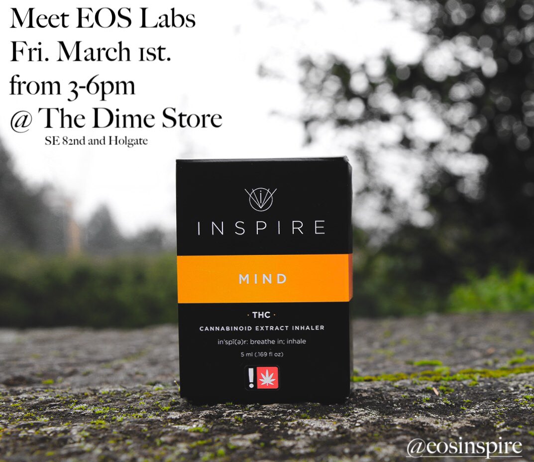 EosInspire's tweet photo. March 1st 3-6pm at the Dime Store on 82nd and Holgate. Let us educate you about the benefits of inspire #THC inhlaers
.
.
.
Do not operate a vehicle or machinery under the influence of this drug For use only by adults twenty-one years of age &amp; older Keep out reach of children https://t.co/hvqInDyxsF