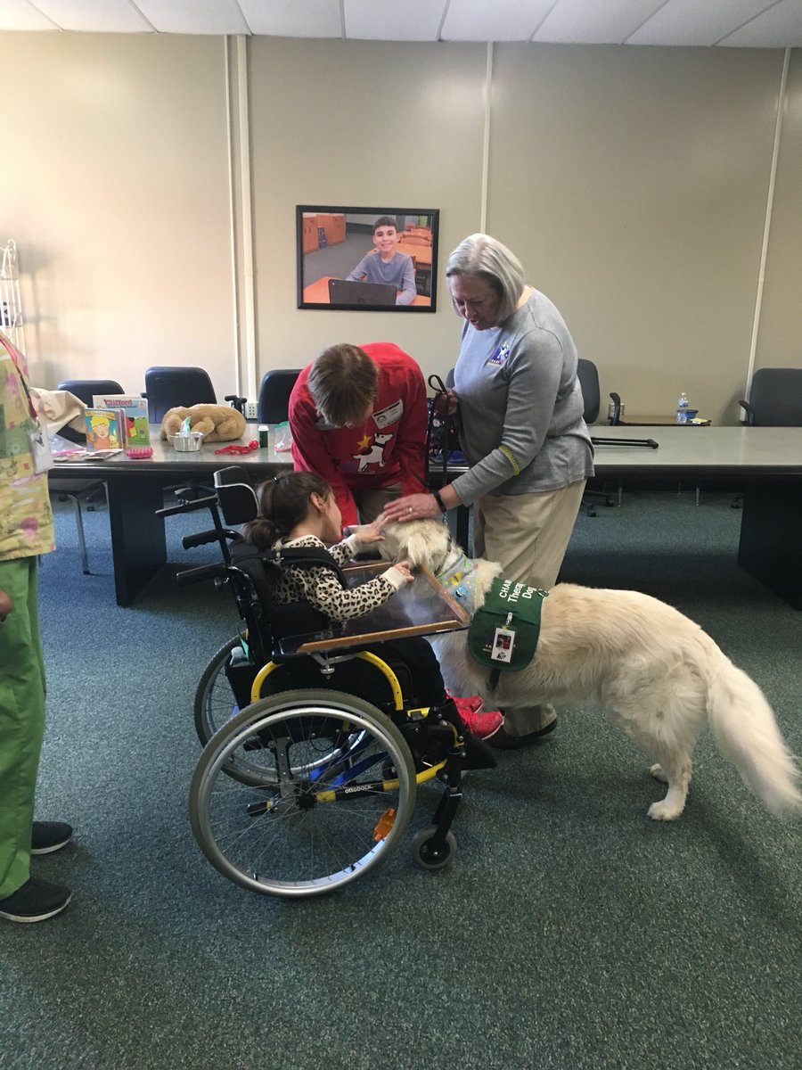 CDBeeler's tweet photo. We enjoyed Champs talking about therapy dogs to Kdg. @jgleasonslp was amazing explaining communication tools to our 1st grade. @HighcroftRidge Abilities Awareness Week https://t.co/I3gkdehP5t