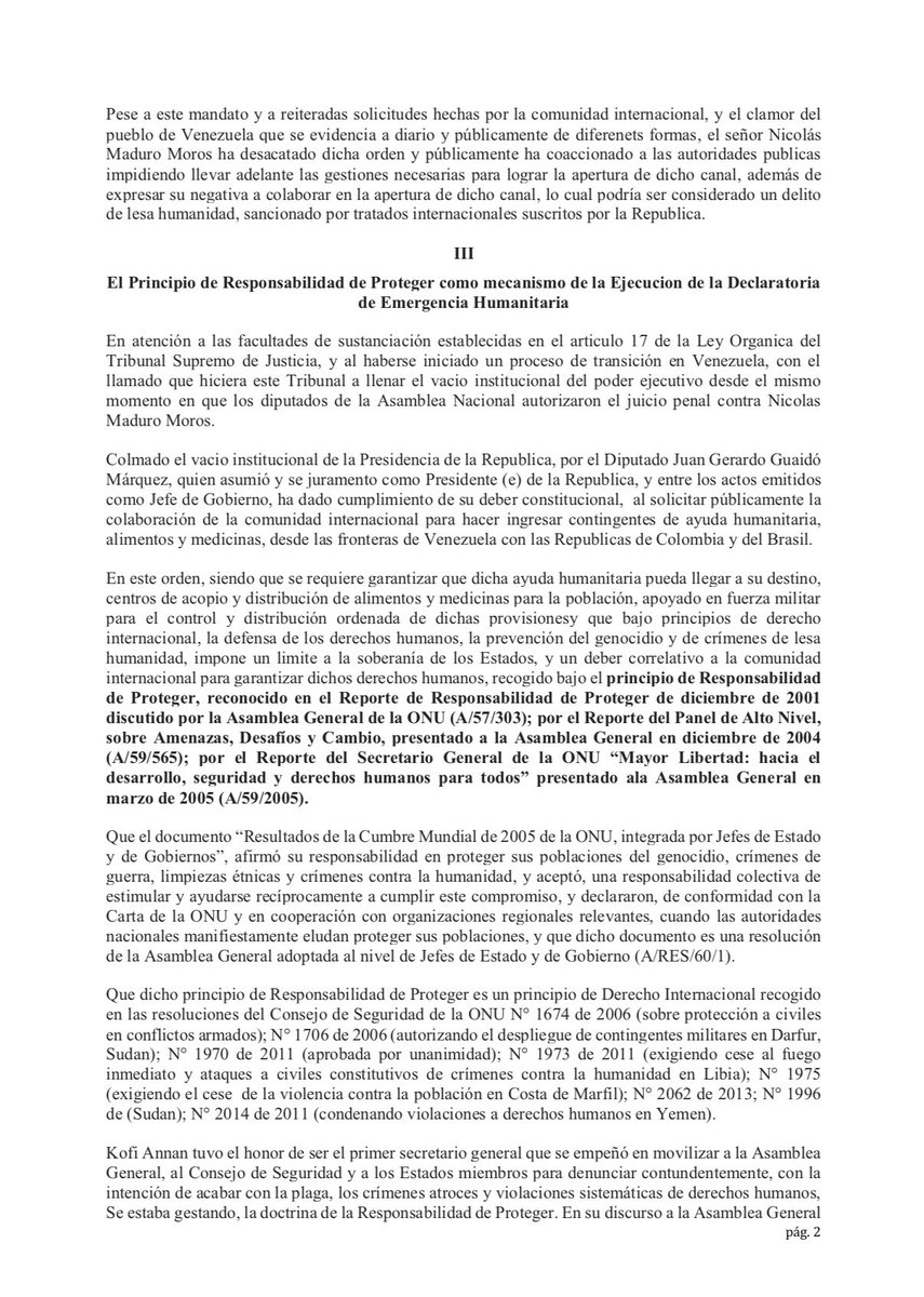 TSJ_Legitimo's tweet photo. Tribunal Supremo de Justicia exhorta  la conformación de Coalición Militar Internacional en Misión de Paz para ejecutar Canal Humanitario. @IvanDuque @Almagro_OEA2015 @sebastianpinera @jguaido @AsambleaVE @marcorubio @realDonaldTrump https://t.co/oW5qAd1n3x