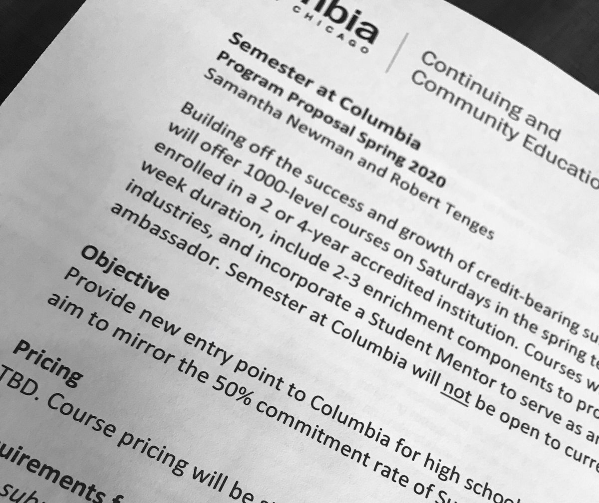 TengesRobert's tweet photo. Inspiring convo with Associate Provost for Transfer Initiatives @holly_herrera and @CCE_Columbia’s @SamanthaENewman regarding upcoming @ColumbiaChi Saturday pilot for HS/Community College students. #semesteratcolumbia https://t.co/4yWdH6cSCl