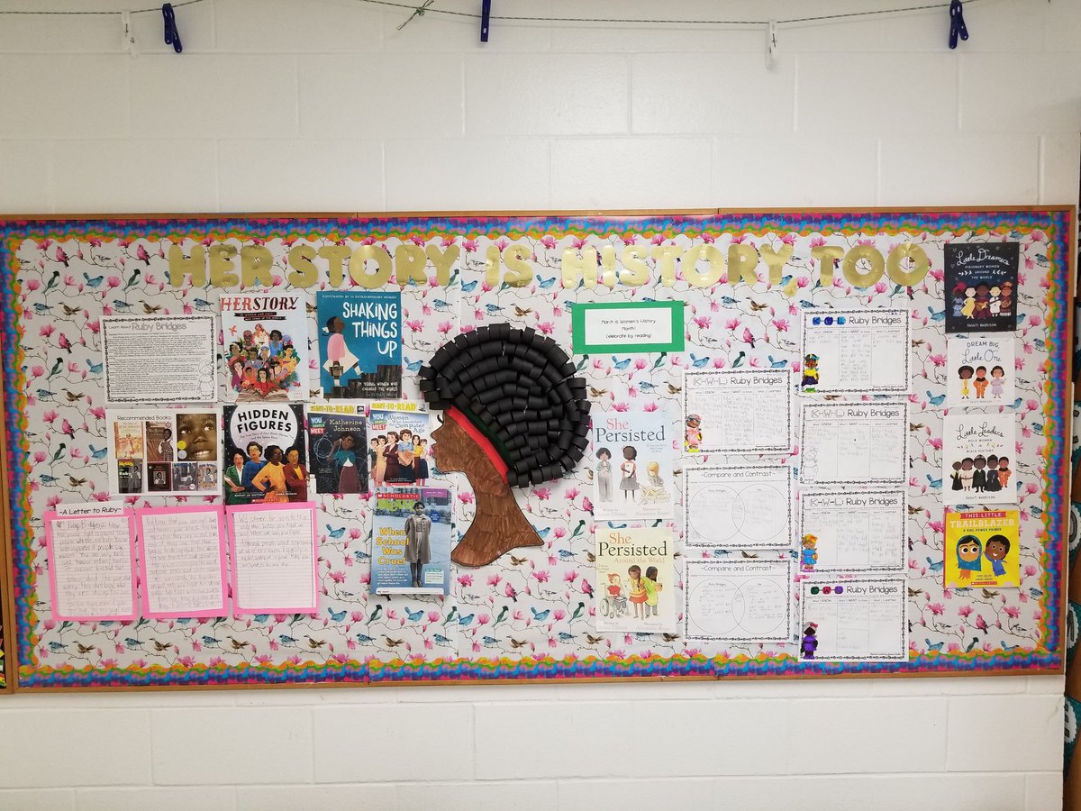 Tresnola's tweet image. My newest bulletin board brings me joy! Celebrate Women's History month! @CountryDay @CCDdreamteam #engineeredforfun #GirlPower #herstoryishistorytoo