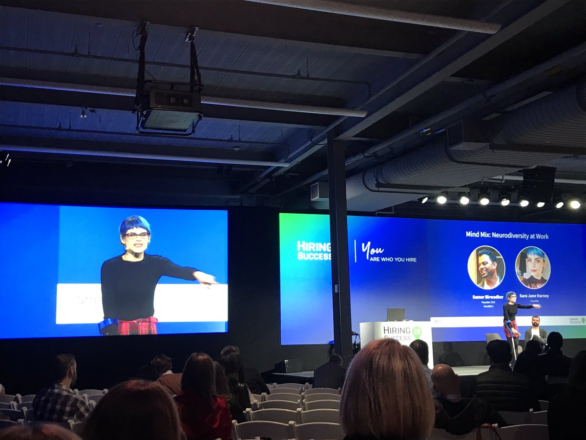 Amazing talk on neurodiversity at #hire19 <a href="/AgonyAutie/">Agony Autie</a> says it's all about being open to different "operating systems" of humans