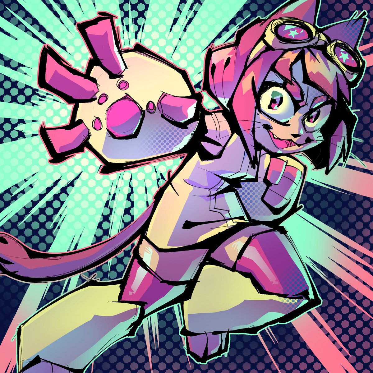 Krooked_Glasses's tweet image. Old lines, newly colored for @Gameoverse!💖