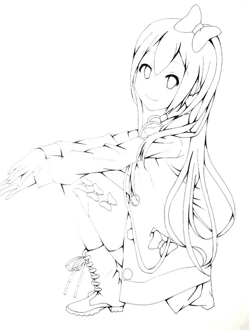 #絵師さんにイラスト化してほしい画像をレイヤーが垂れ流す
にて禮ぺ@peyang317 さんを描かせていただいてます!
途中経過で今は線画中です! 