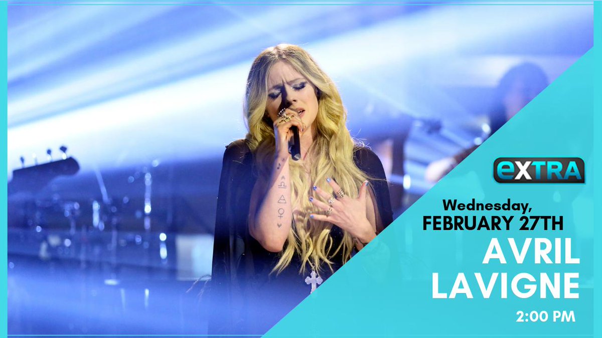 extratv's tweet photo. .Hey, L.A.! @AvrilLavigne is visiting us @UniStudios Hollywood for an interview! Come on out to the Globe *Wednesday, 2/27* at 2pm! https://t.co/eUdFIkDM9z