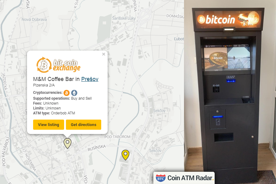 CoinATMRadar's tweet photo. Check this new installed #OrderbobATM #bitcoin machine at M&M Coffee Bar in #PreΕ‘ov. Operated by #BTCManagementGmbh. Supported coins: #BTC #ETH
https://t.co/JspTvBQkog https://t.co/kdTeum1Ug4