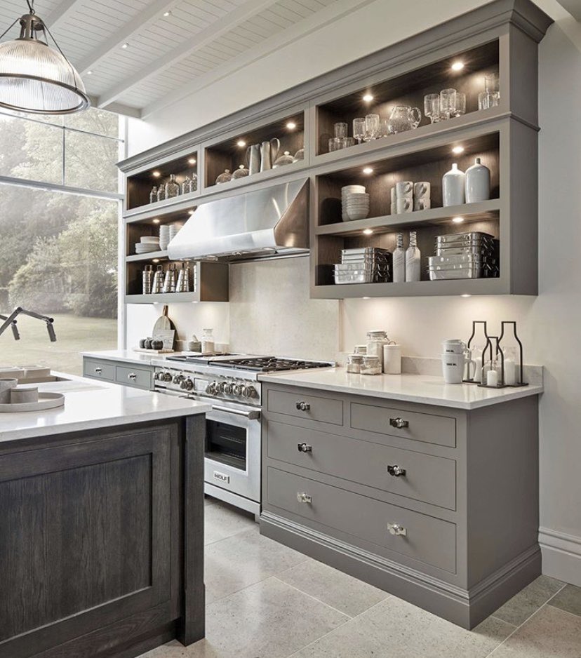 KeystoSc's tweet photo. The open shelving kitchen trend has been around for a few years now &amp; doesn’t show signs of slowing down. It doesn’t work for everyone, but it might be an option if you’re looking to inject some new life into your space. Would you consider this look for your kitchen? #keystosc https://t.co/xIWFlvc3Cu