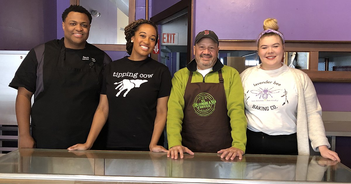 Three local businesses— <a href="/LBBakingCo/">Lavender Bee Baking Company</a>, <a href="/TippingCowMA/">Tipping Cow</a>, and <a href="/ElColCoffee/">El Colombiano Coffee</a>—will team up to open Monumental Market in Jamaica Plain bit.ly/2Nvj6MV