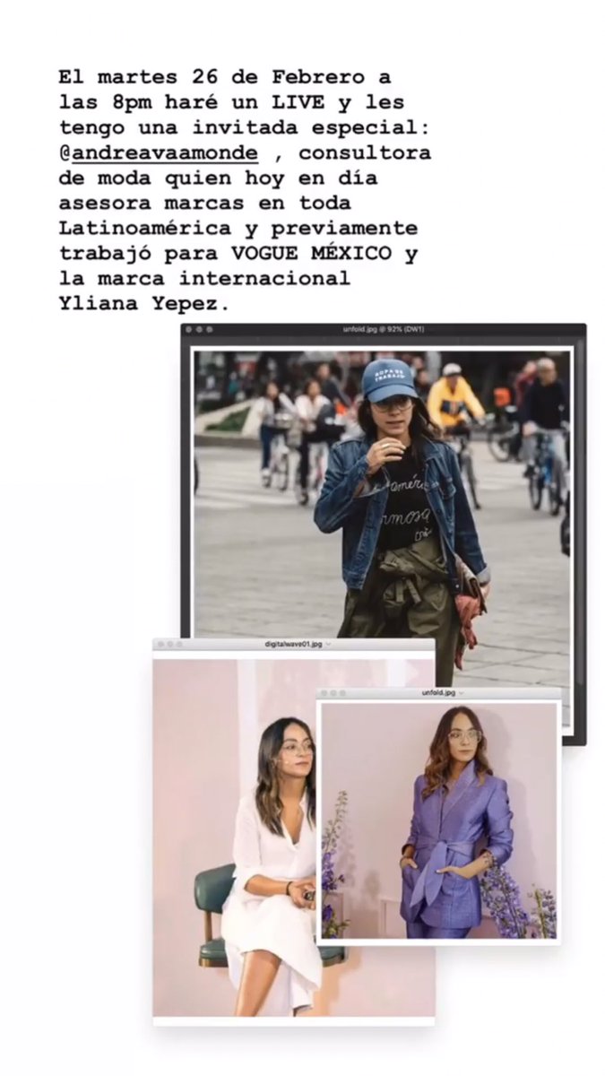 ¿Quieres trabajar en la industria de la moda y no sabes por donde empezar? Hoy los veo 8pm LIVE en mi Instagram con una invitada especial que les contestará todas sus dudas 💖