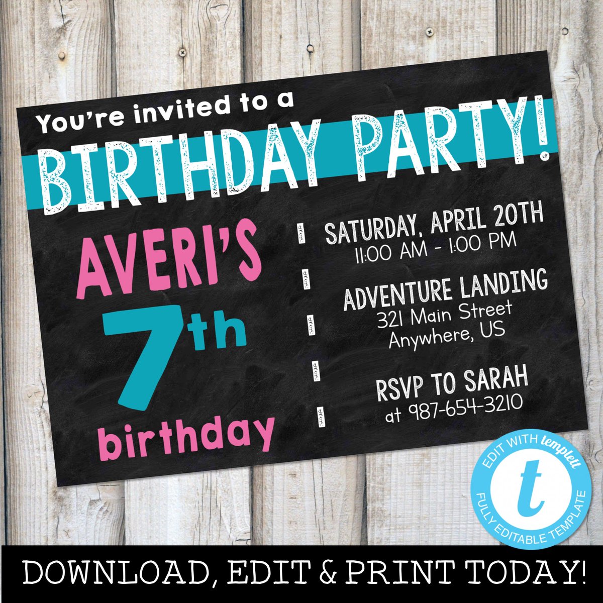 RadFamilyDesign's tweet image. Pink &amp;amp; Teal Girls Birthday Invitations buff.ly/2XquwGj
#chalkboardinvitation #pinkandteal #girlsbirthdayinvite #radfamilydesigns #templett #diyinvitations #isellonetsy #girlspartytheme