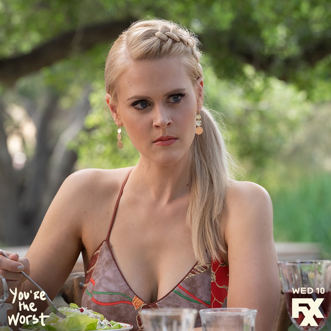 Unless I'm mistaken, this is a classic Becca angry-nostril-flare. A VERY  special ep of @YTWFXX headed towards YOUR nostrils (and eyes) this Wed at  10. VERY special. @tonnslingdog @allanmcleod 💙, image size:1080x1080