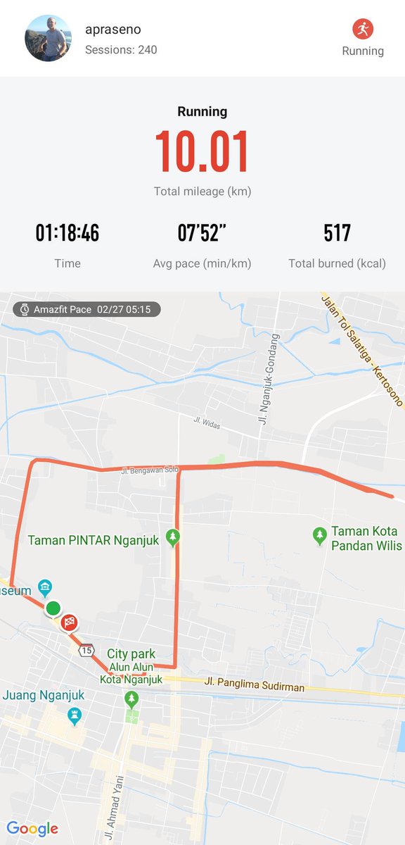apraseno's tweet photo. Selamat pagi #nganjukrunning https://t.co/StLP8jvq1E