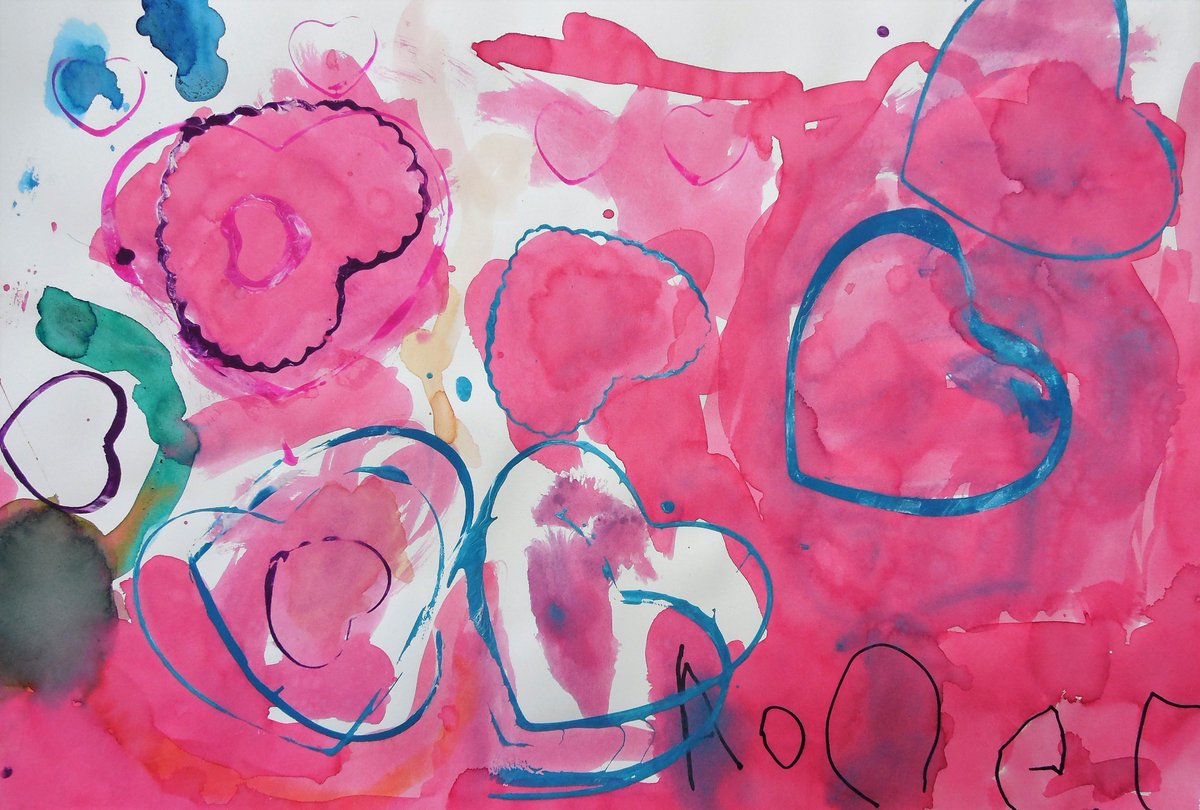 PlattsburgArt's tweet photo. Sorry to be late, but we can all use a lil more #LOVE in our lives, right? PreK #HeartArt is melting my heart! Such freedom, absolutely love 'em! #Framable Ck out @EllisElementary on @artsonia! @JillMead11 @B_Delameter24 #K12artchat @theartofed https://t.co/akVrK52SEX