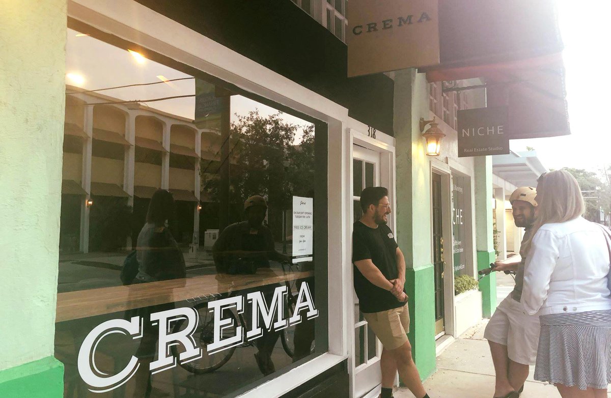 JosephRRusso's tweet photo. Congrats to Alex Celis (@yomrcelis) on opening CREMA ROLLS # 2
They're making Thai rolled ice cream fresh in front of you, and today it was free! #MadeInPBC #DowntownWPB #ilovewpb https://t.co/MSQfPj4IlD