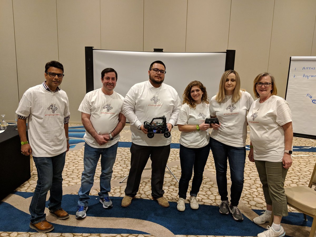 rbocchinfuso's tweet photo. Nice work today #TheEngineEars! Project is #complex & I appreciate all the effort you put in to the project. #JohnnyCab, looking forward to your preso tomorrow, & to the head to head faceoff. #xs2019 #AutonomousVehicles #teamwork #niceshirts @FusionStormIT @ComputacenterUS https://t.co/kx8zLxzGJ5